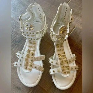 White Stud Sandals